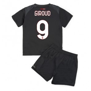AC Milan Olivier Giroud #9 kläder Barn 2022-23 Hemmatröja Kortärmad (+ korta byxor)